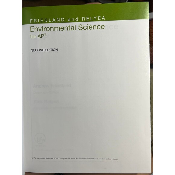 Environmental Science for AP by Friedland and Relyea Rick 2nd Edition (Bx X) - Picture 6 of 8